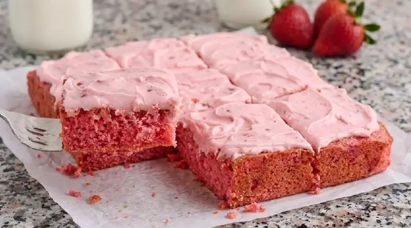 Best Strawberry Sheet Cake Recipe