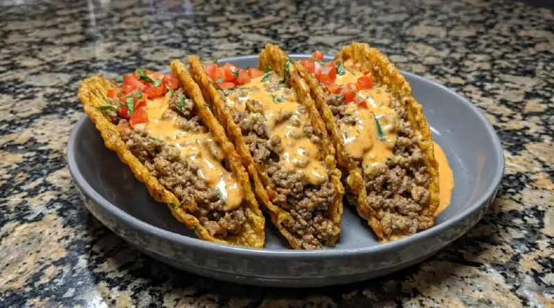 Cheesy Rotel Beef Tacos