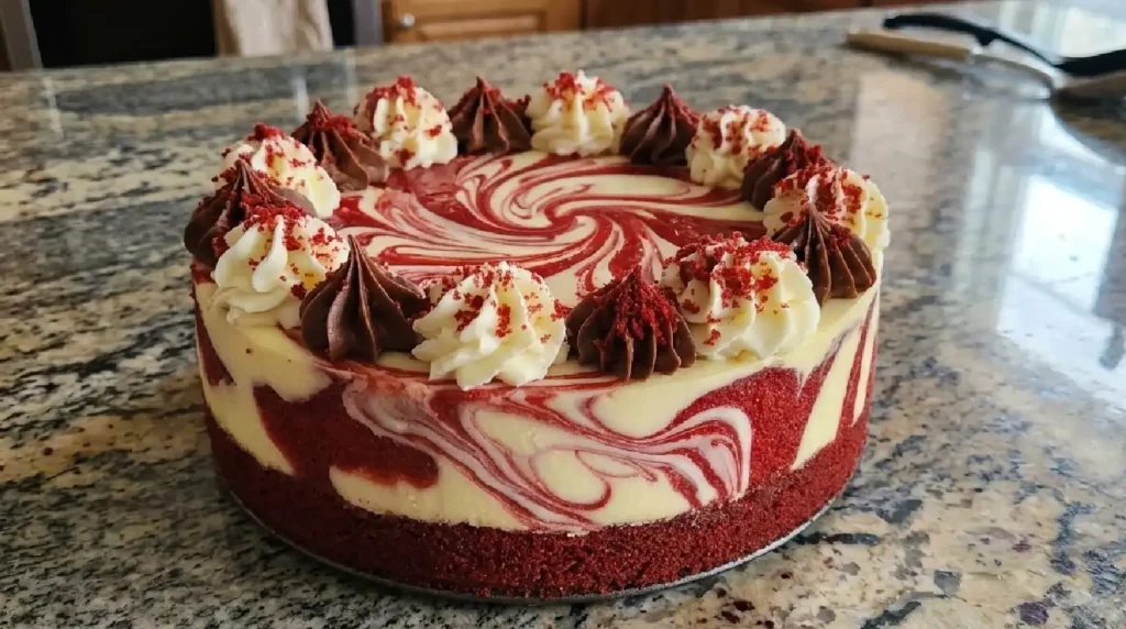 The Best Red Velvet Cheesecake Swirl Cake