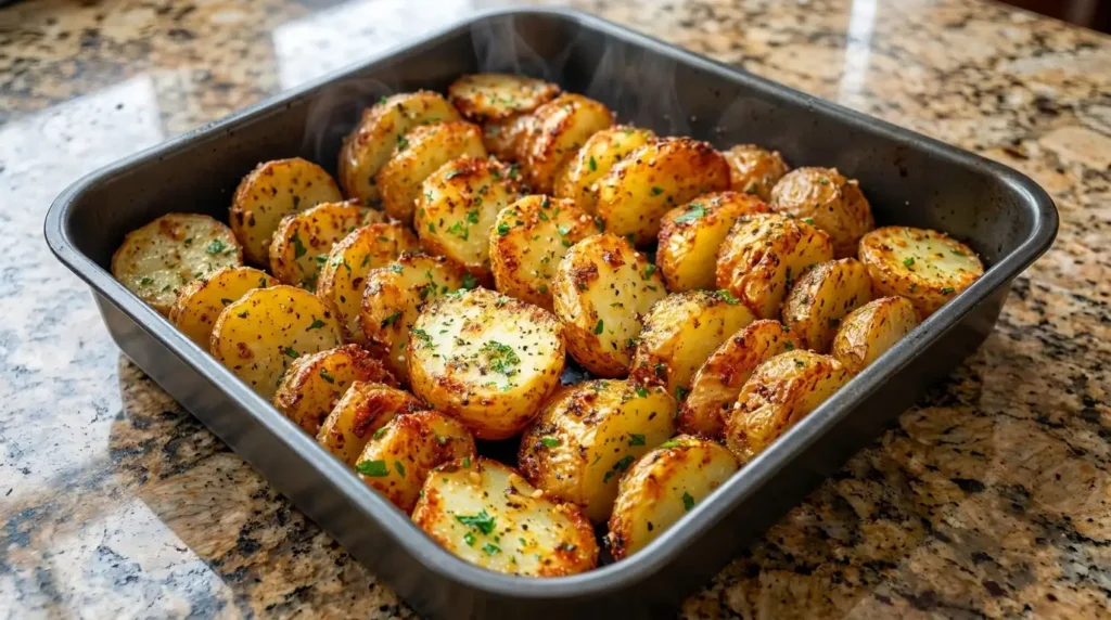 Crispy Garlic Roasted Baby Potatoes