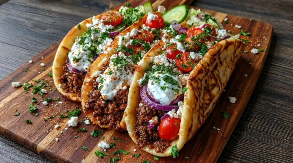 Greek Beef Pita Wraps with Tzatziki Sauce