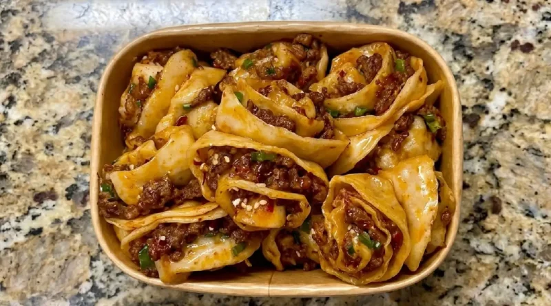 Mediterranean Lamb Wonton Rolls with Chili Olive Oil