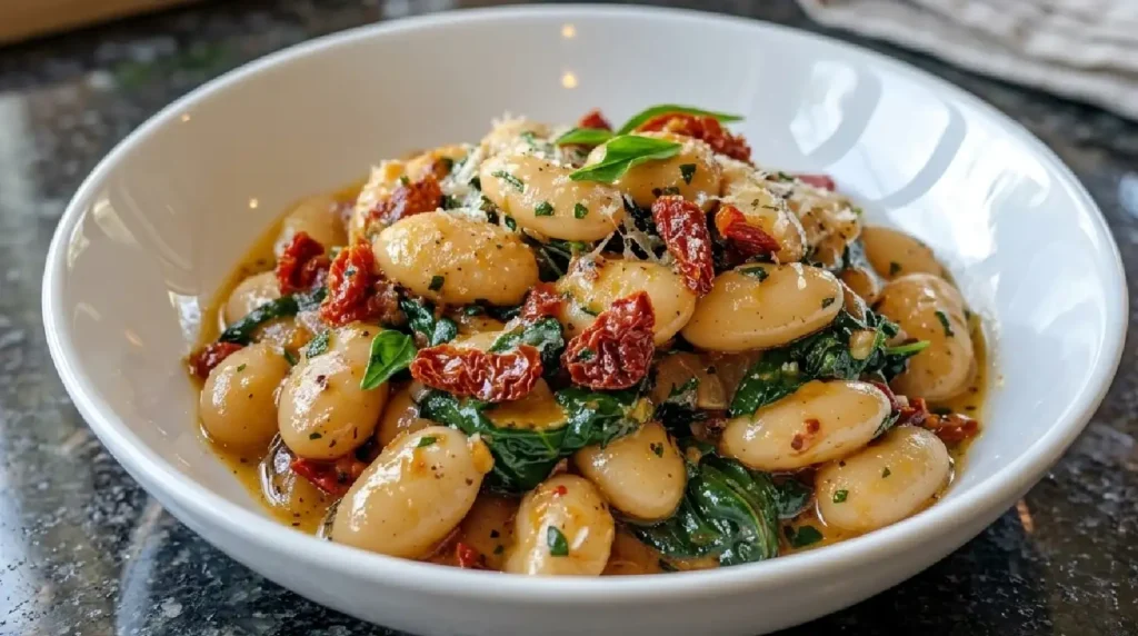 Tuscan Butter Beans with Spinach and Sun-Dried Tomato