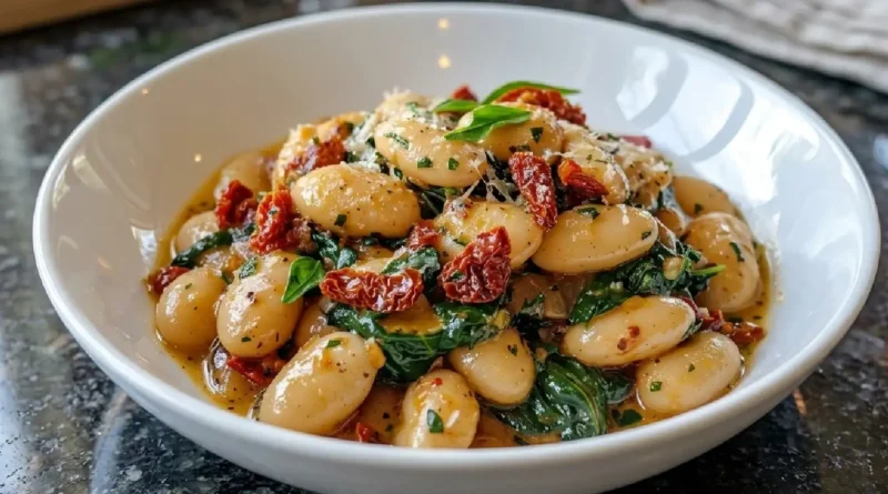 Tuscan Butter Beans with Spinach and Sun-Dried Tomato
