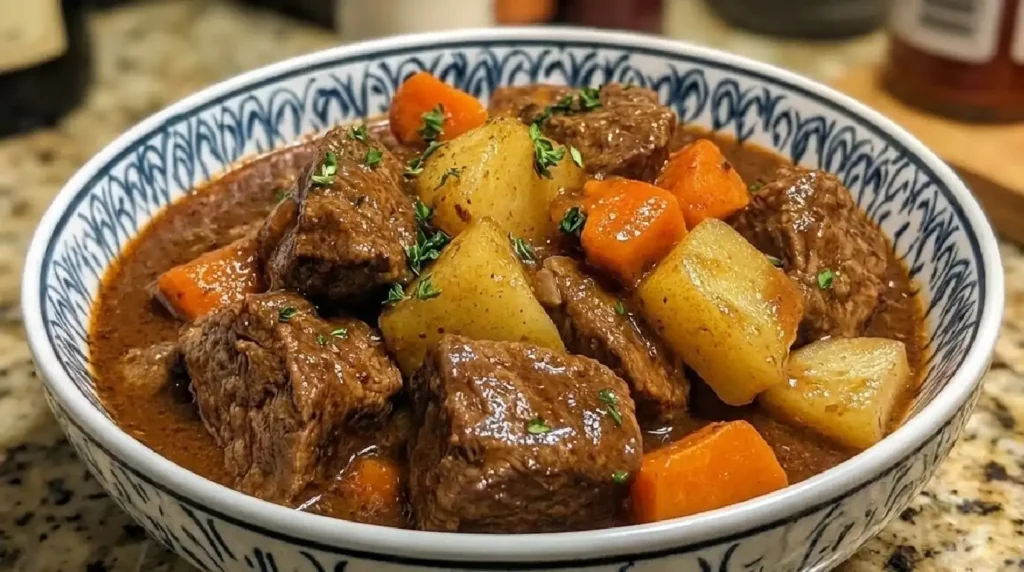 Mediterranean Beef Stew with Potatoes and Carrots
