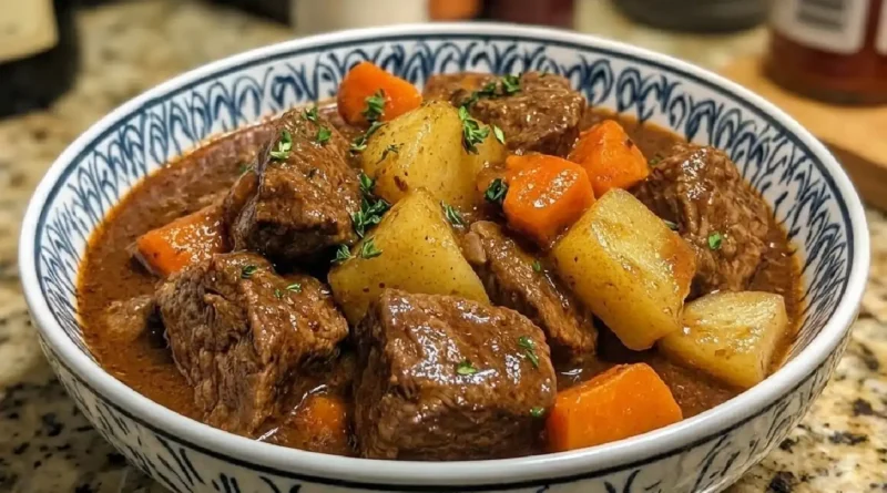 Mediterranean Beef Stew with Potatoes and Carrots