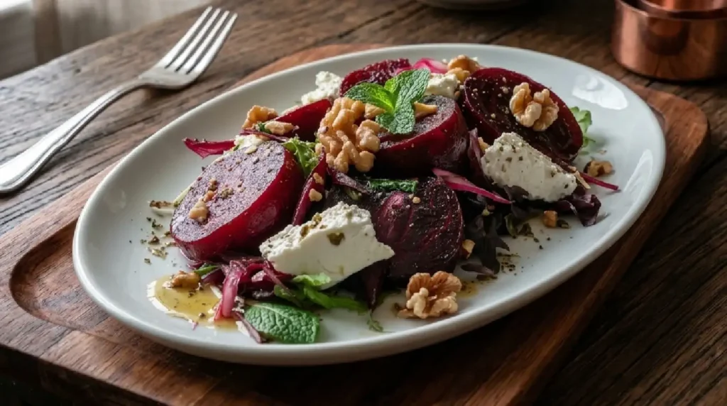 Roasted Beet Salad with Feta and Walnuts